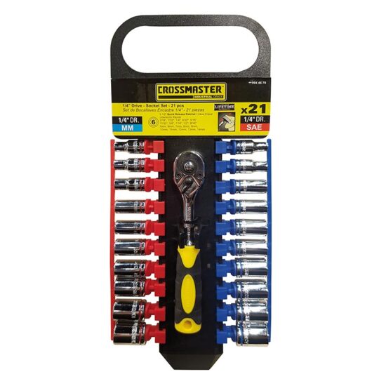 Juego de Bocallaves Hexagonales – Encastre 1/4″ – 21 Piezas